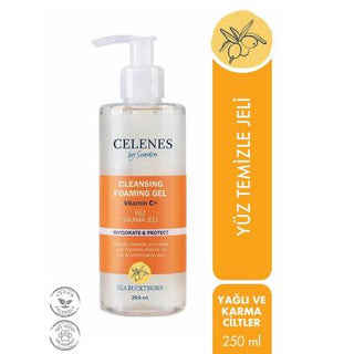 celenes sea buckthorn facial cleanser 250ml, oily and combination skin face wash, vegan facial cleanser Celenes Sea Buckthorn Facial Cleanser - Oily & Combination Skin | 250 ml Celenes Sea Buckthorn Cleanser - Oily & Combination Skin facial-cleanser, sea-buckthorn, oily-skin, combination-skin, vegan, oil-control, deep-cleansing, paraben-free, skincare, ai-generated