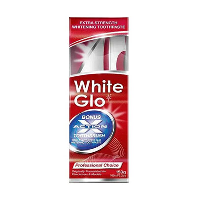 White Glo Whitening Toothpaste Extra Beyazlatıcı 100ml - Hydrogen Peroxide-Free, Stain Removal & Fresh Breath