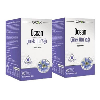 Ocean Black Seed Oil Supplement - 2 x 60 Capsules, Cold-Pressed, Vegan, Natural Health Benefits