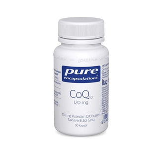 pure coq 10 120 mg capsules packaging, pure coq 10 capsules on a table Pure CoQ 10 120 mg - Energy Support Formula | 30 Capsules Pure CoQ 10 120 mg Capsules for Energy Support pure, coq10, dietary-supplement, energy-support, heart-health, health-conscious, antioxidant, capsules, ai-generated, older-adults