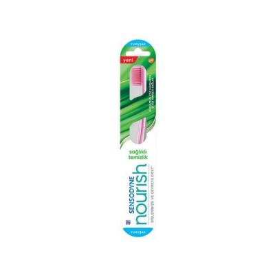 Sensodyne Nourish Soft Bristle Manual Toothbrush for Sensitive Teeth - Gentle Oral Care, Eco-Friendly Design