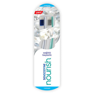 sensodyne-nourish-toothbrush-front-view, sensodyne-nourish-toothbrush-back-view, sensodyne-nourish-toothbrush-soft-bristles Sensodyne Nourish Toothbrush 1+1 - Soft Bristles for Gentle Cleaning Sensodyne Nourish Toothbrush - 1+1 Pack for Effective Cleaning sensodyne, toothbrush, oral-health, soft-bristles, sensitive-teeth, eco-friendly, 1+1-pack, gentle-cleaning, daily-care, ai-generated