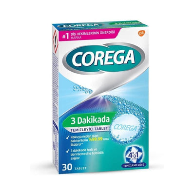 Corega Denture Cleaning Tablets - 3 Minute Quick Clean for Fresh Breath