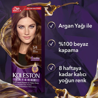wella koleston intense hair color 5/4 light chestnut, wella hair dye kit components Wella Koleston Intense Hair Color 5/4 - Light Chestnut | 100% Gray Coverage Wella Koleston Intense Hair Color 5/4 | Light Chestnut wella, hair-color, intense-color, argan-oil, permanent-hair-dye, beauty-products, 100-gray-coverage, moisturizing-hair-care, ai-generated, light-chestnut