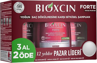 Bioxcin Forte shampoo 3x300ml intensive hair loss shampoo for all hair types