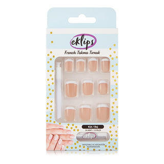 Eklips French Beige Short Square False Nails - Salon Quality Press On Nails for Easy DIY Manicure Eklips French Beige False Nails - Short Square Press Ons false nails, fake nails, press on nails, french manicure nails, beige false nails, short square nails, DIY manicure, artificial nails, glue on nails, Eklips nails, nail enhancements, nail art, french beige, short nails, square nails, beauty, cosmetics, manicure, pedicure, salon quality nails, easy application, affordable beauty, gift for her, womens nails