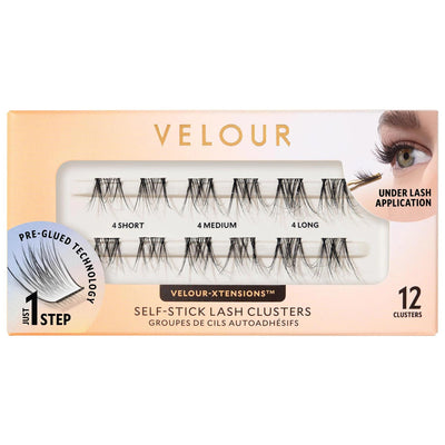 Velour-Xtensions Self-Adhesive Lash Clusters - Easy DIY Lash Extension, Natural-Looking Lashes, Cruelty-Free Beauty