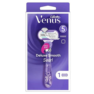 Gillette Venus Swirl Extra Smooth Women's 5-Blade Razor with Flexiball Technology & MicroFine Comb Gillette Venus Swirl Extra Smooth Women's Razor Women's Razor, Gillette Venus, Flexiball Technology, 5 Blade Razor, MicroFine Comb Shaving, Women's Grooming, Shaving Essentials, Personal Care, Beauty Products