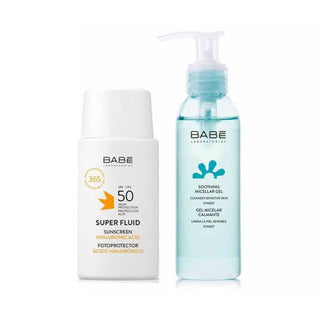 Babe SPF50 Sunscreen and Micellar Gel Set - Sensitive Skin Friendly, Antioxidant Skincare