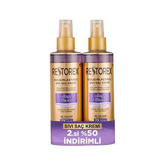 Restorex: Kolajen & Biotin Volumizing Hair Leave-In Conditioner - Thicker, Stronger & Shinier Hair - 2x 200ml Bottles Restorex Kolajen Biotin Volumizing Hair Leave-In Conditioner hair leave-in conditioner, collagen biotin hair treatment, volumizing hair spray, hair detangler, hair volume product, hair strengthening serum, Restorex hair care, hair shine enhancer, leave in conditioner for volume, biotin hair thickening spray, hair volumizer, hair thickener, biotin conditioner, collagen conditioner, leave in t