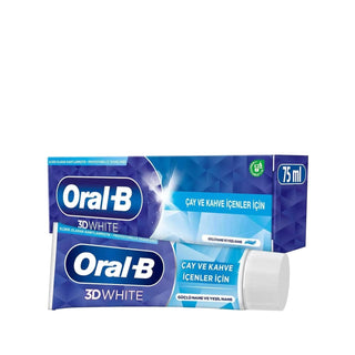 Oral-B Pro 3D White Toothpaste for Tea & Coffee Drinkers - 75ml, Whitening & Cleaning Formula Oral-B Pro 3D White Toothpaste for Tea & Coffee Oral-B toothpaste, toothpaste for tea drinkers, toothpaste for coffee drinkers, whitening toothpaste, Pro 3D White toothpaste, oral care, teeth whitening, tea and coffee stains remover, daily oral hygiene, travel toothpaste, Oral-B Pro 3D White