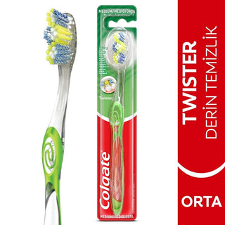 Colgate Twister Manual Toothbrush - Medium Bristles, Deep Cleaning & Tongue Scraper for Superior Oral Hygiene Colgate Twister Toothbrush: Deep Clean, Fresh Breath Colgate toothbrush, manual toothbrush, twister toothbrush, medium bristle toothbrush, deep cleaning toothbrush, tongue cleaner toothbrush, affordable toothbrush, oral hygiene toothbrush, toothbrush, dental care, oral care, dental hygiene, plaque removal, gum health, fresh breath, tongue scraper, medium toothbrush, Colgate,personal care, health, be
