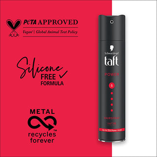 Taft Power Caffeine Hair Spray - Strong Hold Caffeine Hair Spray for Long-Lasting Styling