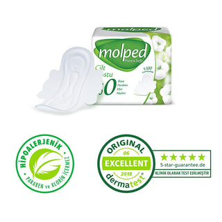 Molped Pure & Soft Organic Cotton Pads: Hypoallergenic, Chlorine & Paraben Free Sanitary Napkins for Sensitive Skin - 7 Count Molped Organic Cotton Pads: Sensitive Skin Protection organic cotton pads, hypoallergenic feminine pads, natural menstrual pads, sensitive skin sanitary pads, vegan period products, chlorine free pads, paraben free pads, soft menstrual pads, pure and soft pads, Molped Pure & Soft, feminine hygiene product, menstrual pads, sanitary napkins, organic pads, hypoallergenic pads, natural p