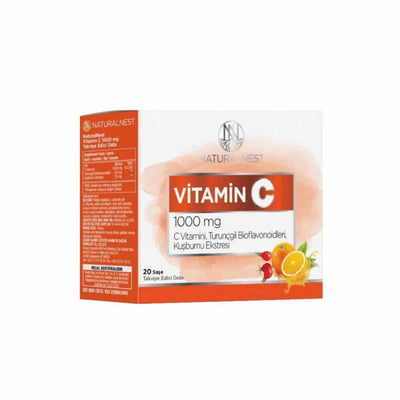 Naturalnest Vitamin C 1000mg Sachets: Boost Your Immunity with Citrus Bioflavonoids & Rosehip - Natural Vitamin C Supple