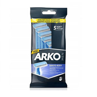Arko Men Disposable Razors 5-Pack - Dual Blade Comfort, Close Shave, Sensitive Skin - Ergonomic Handle Arko Men Disposable Razor: Smooth, Comfortable Shave - 5 Pack disposable razor, men's razor, shaving razor, dual blade razor, Arko razor, razor for sensitive skin, cheap razors, 5 blade razor, shaving, grooming, men's grooming, personal care, razor, razors, blades, shaving blades, mens shaving, face shaving, shaving products, shaving tools, razors for men, sensitive skin razor, comfortable shave, smooth sh