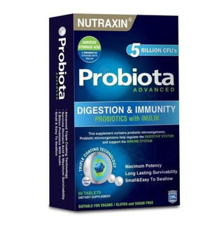 Nutraxin Probiota Advanced: Boost Digestive Health with Probiotic Supplement - Supports Gut Flora, Improves Digestion - 60 Tablets Nutraxin Probiota: Probiotic Supplement for Digestive Health probiotic supplement, digestive health, gut flora, inulin, probiotic tablets, natural probiotics, improve digestion, gut microbiome, probiotics for women, probiotics for men, digestive support, gut health, prebiotic, natural supplement, tablet, healthy gut, digestion, wellness, Nutraxin, Probiota Advanced, digestive co
