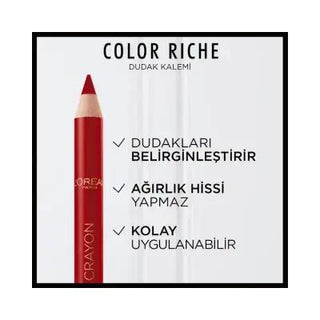 Loreal Paris Color Riche Le Lip Crayon - 300 Le Rouge Paris, Moisturizing Lip Color with Precise Application Loreal Paris Color Riche Le Lip Crayon - Moisturizing Lip Color Lip Crayon, Loreal Paris Color Riche, Le Rouge Paris, Cosmetic Lip Pencil, Moisturizing Lip Color, Makeup, Lip Care, Cosmetics, Beauty Products, Lipstick, Lip Color, Precise Application, Moisturizing, Rich Color Payoff, Classic Lip Shade, Easy to Use, Lip Makeup, Color Riche Formulation