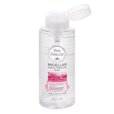 Bee Beauty Micellar Water - Rose & Hyaluronic Acid - Gentle Makeup Remover, Hydrating Face Cleanser, 400ml (13.53 fl oz)