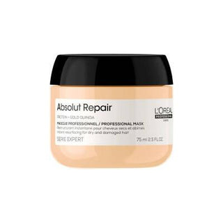Loreal Professionnel Absolut Repair Mask:  Intense Hydration for Damaged, Dry Hair - Salon Quality Treatment (2.54 fl oz) Loreal Absolut Repair Mask: Repair Damaged Hair Loreal Absolut Repair Mask, hair repair mask, damaged hair treatment, professional hair mask, hair conditioning mask, Loreal hair products, hair mask for dry hair, hair mask, hair treatment, dry hair, damaged hair, Loreal, Absolut Repair, professional hair care, salon quality, hair hydration, hair nourishment, hair strengthening, hair condi