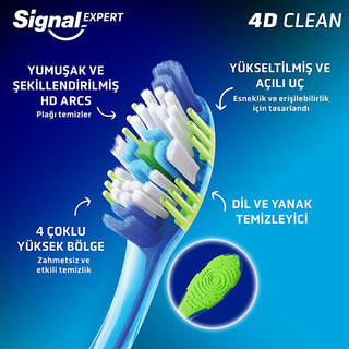 Signal 4D Clean Expert Electric Toothbrush - Advanced Oral Care with 4D Cleaning Technology Signal 4D Clean Expert Electric Toothbrush - Advanced Oral Care Electric Toothbrush, Advanced Oral Care, 4D Cleaning Technology, Signal 4D Clean Expert, Plaque Removal Toothbrush, Oral Hygiene, Dental Care, Healthy Gums, Toothbrush with Tongue Cleaner, Gentle on Gums