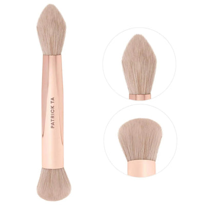 Real Beauty Dual-Ended Complexion Brush - Vegan, Cruelty-Free Makeup Brush for Flawless Foundation and Powder Applicatio