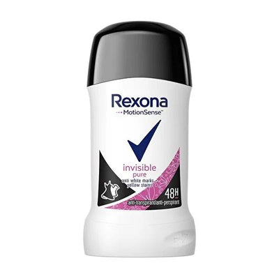 Rexona Invisible Pure Antiperspirant Deodorant Stick for Women - 48 Hour Protection, Stain-Free, Gentle on Skin - Fresh 