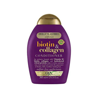 OGX Biotin & Collagen Hair Conditioner: Thicker, Fuller Hair & Faster Growth - Volume & Shine Boosting - 13 fl oz OGX Biotin Collagen Conditioner: Grow Thicker, Fuller Hair Biotin collagen hair conditioner, Hair growth conditioner, Volumizing hair conditioner, Hair thickening conditioner, OGX conditioner, Biotin hair treatment, Collagen hair treatment, Hair Conditioner, Biotin, Collagen, Wheat Proteins, 385ml size, Nourishing formula, hair growth, thicker hair, biotin, collagen, volume, shine, hair care, be