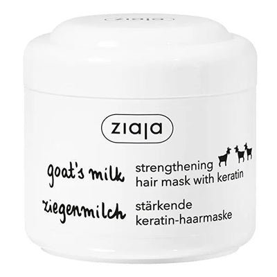 Ziaja Goat's Milk Hair Mask for Dry & Damaged Hair - Moisturizing, Keratin, Silicone-Free, 6.76 fl oz
