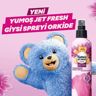 Yumos Jet Fresh Fabric Refreshing Spray Orkide Fragrance 6.76 fl oz - Quick Refresh, De-Wrinkle, Dermatologically Tested Yumos Jet Fresh Spray - Quick Refresh & De-Wrinkle fabric refreshing spray, clothing refresher, de-wrinkle spray, Yumos Jet Fresh, Orkide fragrance, quick refresh, dermatologically tested, fabric care, laundry convenience, freshness guaranteed, anti-wrinkle spray, travel essentials, busy professional, garment care, Yumos Extra softener, nonionic active ingredient, perfume, Benzisothiazoli