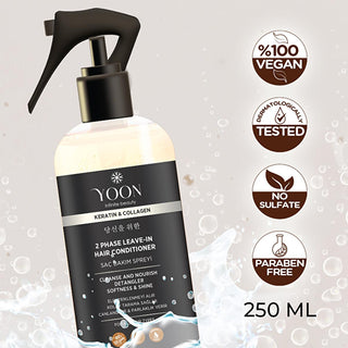 Yoon Vegan Hair Care Spray with Keratin & Collagen - Anti-Static, Easy Combing - 8.45 fl oz Yoon Vegan Hair Spray - Keratin & Collagen for Smooth Hair Vegan hair care spray, Keratin hair spray, Collagen hair care, Anti-static hair spray, Easy combing hair spray, Hair care products, Vegan hair products, Cruelty-free hair care, K-beauty hair care, Hair nourishment, Tangle-free hair, Frizz control, Healthy hair growth, Sustainable hair care