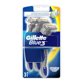 Gillette Blue3 Disposable Razor for Men - Smooth Shave, Comfortgel Technology, 3 Chrome-Coated Blades Gillette Blue3 Disposable Razor - Smooth Shave & Comfort Disposable Razor, Gillette Blue3, Shaving Razor, Men's Grooming, Affordable Shaving Solution, Smooth Shave, Comfortgel Technology, Chrome-Coated Blades, Non-Slip Handle, Easy-to-Rinse, Daily Grooming, Travel Razor, Backup Razor, Men's Shaving, Shaving Essentials