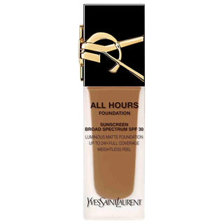 Yves Saint Laurent All Hours Luminous Matte Foundation: 24H Full Coverage, SPF 30 & Hyaluronic Acid - Longwear, Waterproof Perfection YSL All Hours Foundation: 24H Full Coverage & SPF 30 Full coverage foundation, Longwear foundation, Matte foundation, Foundation with SPF 30, Hyaluronic acid foundation, Waterproof foundation, Luminous matte foundation, 24 hour foundation, Foundation for dry skin, Foundation for oily skin, foundation, makeup, face makeup, long-wearing makeup, skin imperfections, hydration, br