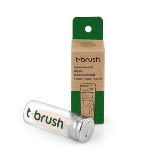 T-Brush Natural Mint Dental Floss: Vegan, Biodegradable, & Plastic-Free in Refillable Glass - Eco-Friendly, Sustainable Oral Care T-Brush Natural Dental Floss: Vegan, Plastic-Free - Eco Oral Care dental floss, natural dental floss, vegan dental floss, biodegradable dental floss, plastic-free dental floss, refillable dental floss, mint flavored dental floss, eco-friendly dental floss, sustainable dental floss, zero waste dental floss, oral hygiene, dental care, plastic free, vegan, mint, eco friendly, sustai