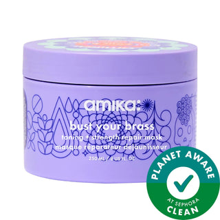 Bust Your Brass: Toning + Repair Hair Mask | Blonde, Silver & Gray Hair | Vegan & Cruelty-Free | Strengthens, Moisturizes, Reduces Breakage Bust Your Brass - Toning Hair Mask | Banish Brassiness! brass reducing hair mask, toning hair mask, blonde hair mask, silver hair mask, gray hair mask, damaged hair repair mask, vegan hair mask, cruelty-free hair mask, purple hair mask, hair strengthening mask, hair mask, hair treatment, brassiness, dry hair, damaged hair, strengthening, moisturizing, vegan hair care, c