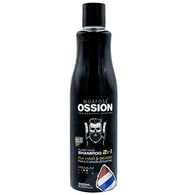 Morfose Ossion Premium Barber Shampoo: Moisturizing Hair & Beard Cleanser for Softness & Comfort - Professional Men's Gr