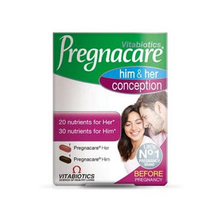 vitabiotics pregnacare him her conception tablets packaging, supplement tablets for men and women trying to conceive Vitabiotics Pregnacare Him & Her Conception - 60 Tablets Vitabiotics Pregnacare Him & Her Conception Tablets vitabiotics, pregnacare, conception-tablets, couples-fertility, nutrition-for-pregnancy, multivitamins, vegetarian-friendly, family-planning, health-supplements, ai-generated