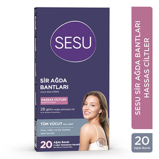 Sesu Sensitive Skin Wax Strips - Easy Hair Removal for Short Hair, Sugar-Free Formula Sesu Sensitive Skin Wax Strips - Sugar-Free & Gentle sensitive skin wax strips, easy hair removal, sugar-free wax, body hair removal for sensitive skin, waxing for short hair, hair removal for women, sensitive skin care, wax strips, hair removal products, personal care