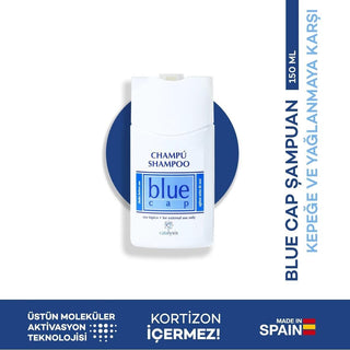 blue cap shampoo bottle, blue cap shampoo 150 ml for dandruff treatment Catalysis Blue Cap Shampoo - Effective for Dandruff | 150 ml Blue Cap Shampoo - Effective for Dandruff | 150 ml blue-cap-shampoo, dandruff-treatment, hair-care, scalp-care, catalysis, natural-ingredients, oil-control, anti-itch, adult-hair-care, ai-generated