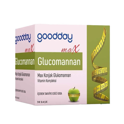 Goodday Glucomannan 30 Sachets - Natural Weight Management Dietary Supplement with Konjac Glucomannan, Vitamin Complex, 