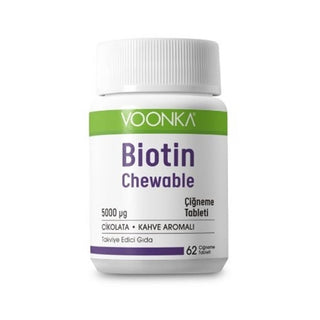 Voonka Biotin 5000 mcg 62 Chewable Tablets
