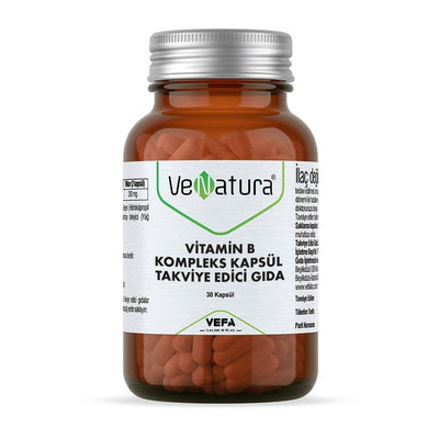 VeNatura Vitamin B Complex Supplement - Supports Energy & Metabolism - 30 Capsules