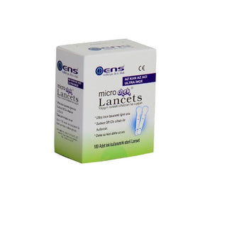 ens micro chek lancets packaging, ens micro chek lancets close up Ens Micro Chek Lancets - 100 Count Sterile Disposable Ens Micro Chek Lancets - 100 Count ens, lancets, diabetes, blood-testing, sterile-lancets, sft-clx, pain-free-testing, medical-supplies, ai-generated, health-care