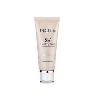 NOTE Cosmetics 3 In 1 Healthy Skin Tinted Moisturizer: SPF 50, Lightweight, Evens Skin Tone & Protects NOTE Cosmetics Tinted Moisturizer SPF 50 - Healthy, Radiant Skin tinted moisturizer, SPF 50 moisturizer, healthy skin moisturizer, lightweight tinted moisturizer, chamomile extract moisturizer, 3 in 1 moisturizer, sun protection moisturizer, moisturizer, SPF 50, sunscreen, chamomile extract, lightweight, skin tone evening, natural look, skincare, sun protection, UVA protection, UVB protection, anti-aging, 