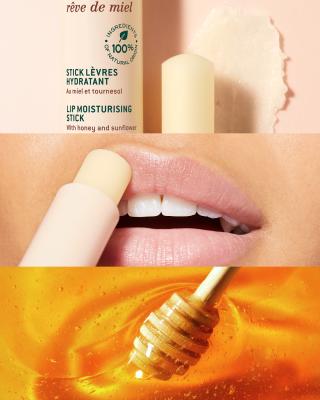Nuxe Reve de Miel: Natural Honey Lip Balm for Dry, Chapped Lips - Moisturizing Lip Stick, Lip Care & Cracked Lip Treatment Nuxe Honey Lip Balm: Natural Lip Care for Dry, Chapped Lips lip balm, dry lips, chapped lips, natural lip balm, moisturizing lip stick, honey lip balm, Nuxe Reve de Miel, lip care, lip moisturizer, cracked lip treatment, lip repair, lip protection, natural ingredients, skincare, beauty, cosmetic, dry lip treatment, cracked lips remedy, honey, sunflower, shea butter, vitamin E, botanical