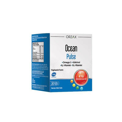 Ocean Pulse: Fish Oil Supplement with Vitamin K2 & D3 + CoQ10 - Support Heart, Bone & Immune Health - 30 Softgels