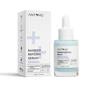 Anyong Serum Barrier Reform 30 ml - Anti-aging Hydrating Skincare Serum for Dry Damaged Skin Anyong Serum Barrier Reform - Anti-aging Hydrating Skincare Skincare Serum, Anti-aging Serum, Hydrating Serum, Skin Barrier Repair, Natural Skincare Products, Ginseng Extract, Hyaluronic Acid, Beta-Glucan, Peptides, Plant-derived Epidermal Growth Factor, Ceramide NP, Antioxidants, Rosmarinus Officinalis Leaf Extract, Vaccinum Mrytillus Fruit Extract, Dry Skin Care, Damaged Skin Repair, Skincare Routine, Anti-aging S