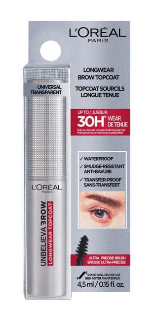 L'Oreal Paris UnbelievaBrow: Longwear Eyebrow Topcoat - Waterproof Smudge-Proof, 30H Hold - Clear Brow Mascara for Lasting Definition L'Oreal UnbelievaBrow: Waterproof Longwear Eyebrow Topcoat eyebrow mascara, longwear eyebrow topcoat, waterproof brow sealer, smudge-proof eyebrow makeup, 30 hour eyebrow mascara, Loreal eyebrow mascara, long lasting eyebrow topcoat, clear brow mascara, eyebrow gel, brow enhancer, waterproof makeup, smudge proof makeup, long lasting makeup, brow topcoat, eyebrow sealer, cosme