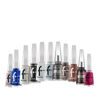 Flormar 11 ml Glitter Semi-Transparent Nail Polish - Adds Sparkle, Enhances Nail Appearance Flormar 11 ml Glitter Nail Polish - Sparkle & Shine Nail polish, Glitter nail polish, Flormar nail polish, Semi-transparent nail polish, 11 ml nail polish, Cosmetic nail decoration, Glitter effect, Semi-transparent finish, Nail care, Beauty products, Cosmetics