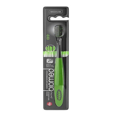 Biomed Black Toothbrush: Activated Carbon for Powerful Plaque & Stain Removal, Gentle Medium Bristles - Achieve Superior